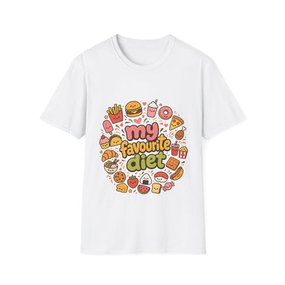 T-Shirt — "My Favourite Diet" Cute Junk Food Graphic Tee