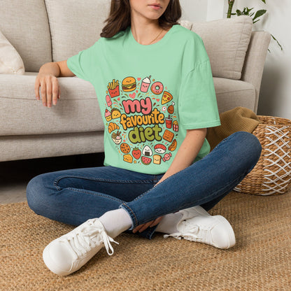 T-Shirt — "My Favourite Diet" Cute Junk Food Graphic Tee