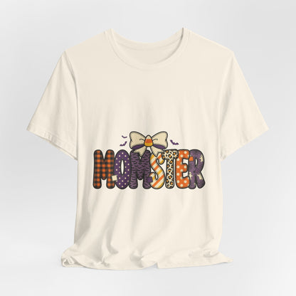 Momster Halloween Tee | Momster Graphic T-Shirt, Spooky Purple Orange