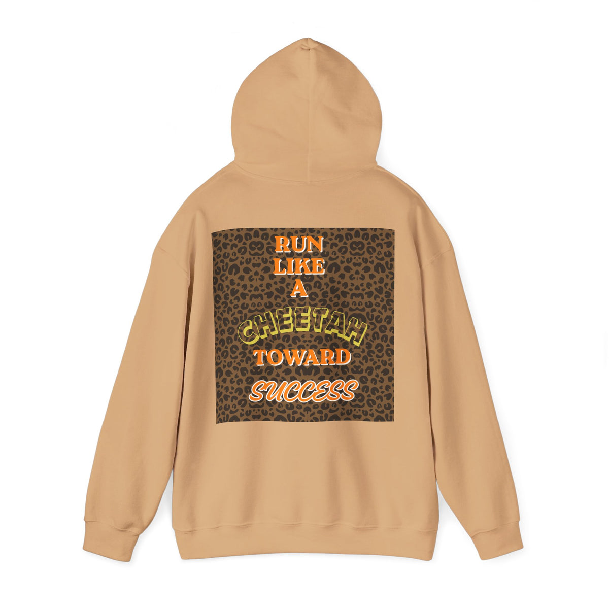Minimalist Motivational Hoodie — “Move Like a Cheetah Toward Success” Leopard Print Motivational Hoodie