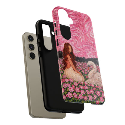 Serene Swan & Maiden Art Phone Case | Aesthetic Vintage Impressionist Tough Case