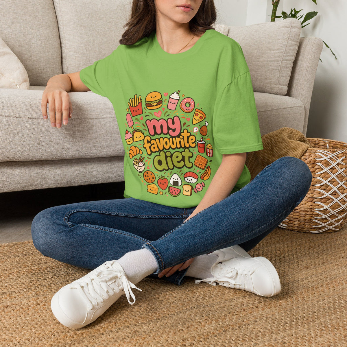 T-Shirt — "My Favourite Diet" Cute Junk Food Graphic Tee