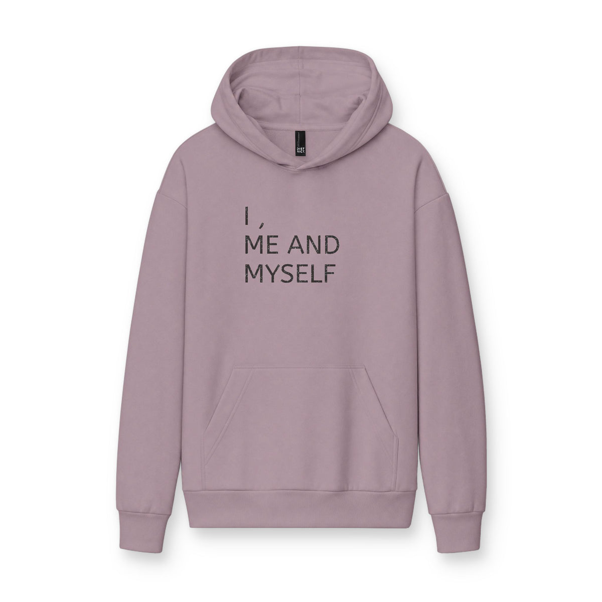 MINIMALIST| Hoodie — "I, Me and Myself" Minimalist White Fleece Hoodie