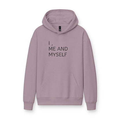 MINIMALIST| Hoodie — "I, Me and Myself" Minimalist White Fleece Hoodie