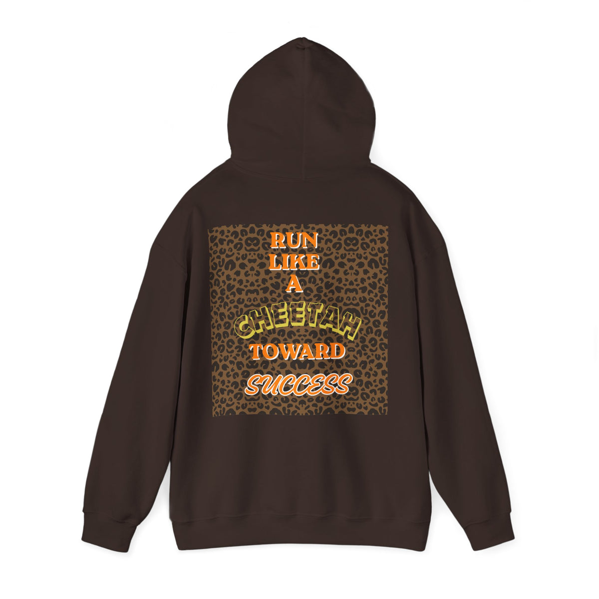 Minimalist Motivational Hoodie — “Move Like a Cheetah Toward Success” Leopard Print Motivational Hoodie