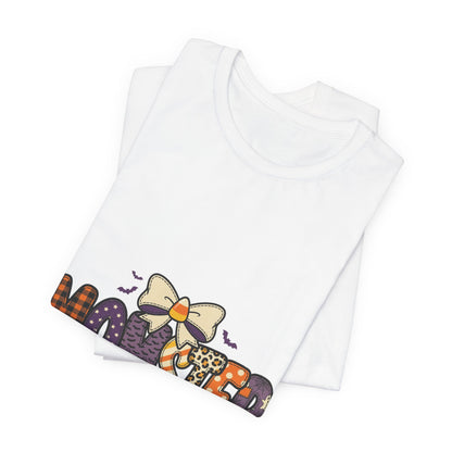 Momster Halloween Tee | Momster Graphic T-Shirt, Spooky Purple Orange