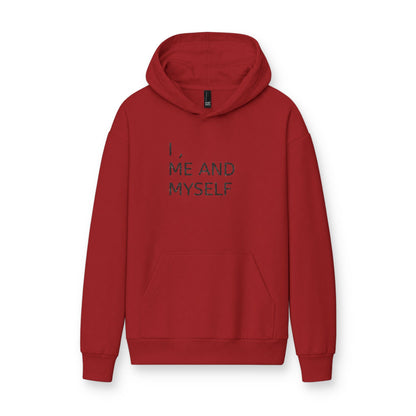 MINIMALIST| Hoodie — "I, Me and Myself" Minimalist White Fleece Hoodie