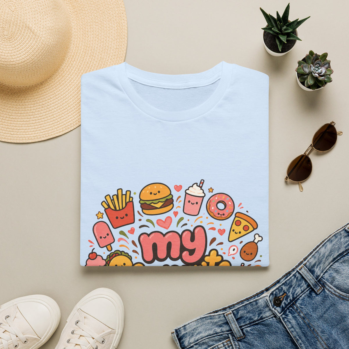 T-Shirt — "My Favourite Diet" Cute Junk Food Graphic Tee