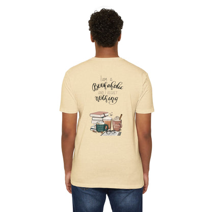 MINIMALIST|Bookaholic T-Shirt — "I am a Bookaholic and Regret Nothing" Illustrated Reading Tee