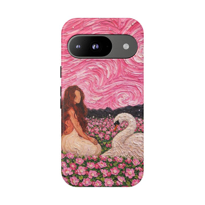 Serene Swan & Maiden Art Phone Case | Aesthetic Vintage Impressionist Tough Case