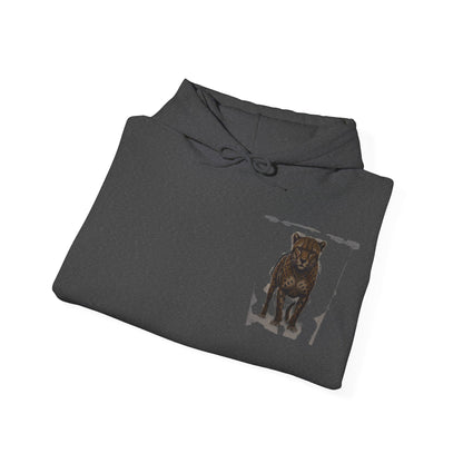 Minimalist Motivational Hoodie — “Move Like a Cheetah Toward Success” Leopard Print Motivational Hoodie