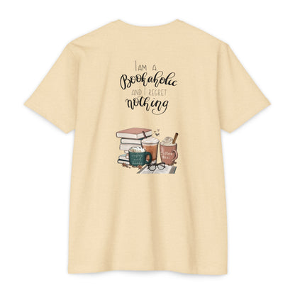 MINIMALIST|Bookaholic T-Shirt — "I am a Bookaholic and Regret Nothing" Illustrated Reading Tee