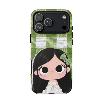 Cute Girl Green Buffalo Plaid Phone Case — 'Tough Cases' Protective i phone18Cover
