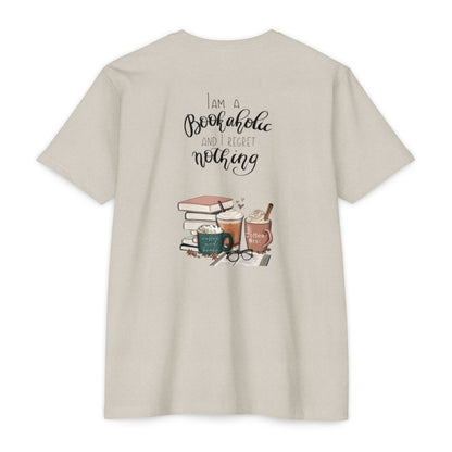MINIMALIST|Bookaholic T-Shirt — "I am a Bookaholic and Regret Nothing" Illustrated Reading Tee