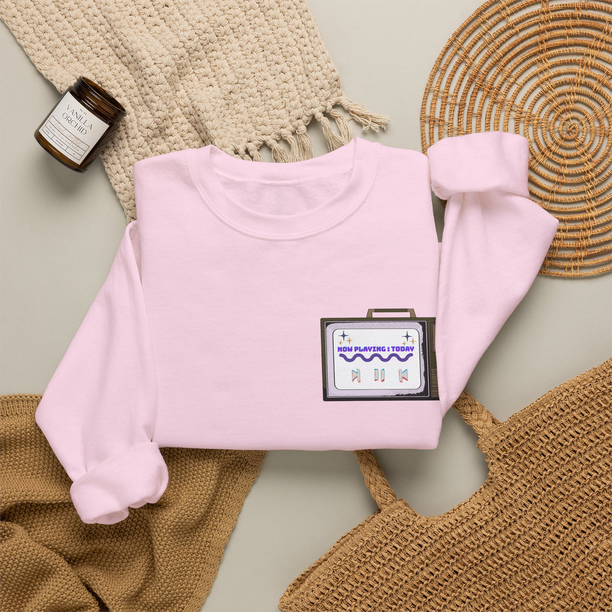 Viral Retro TV 'Now Playing Today' Crewneck Sweatshirt