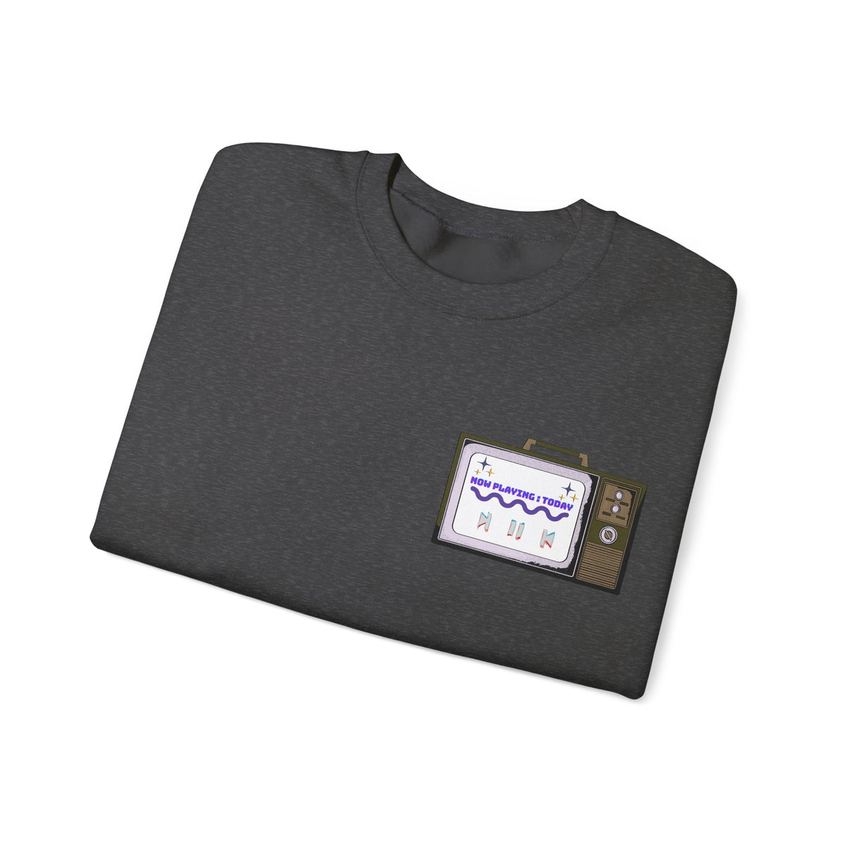 Viral Retro TV 'Now Playing Today' Crewneck Sweatshirt