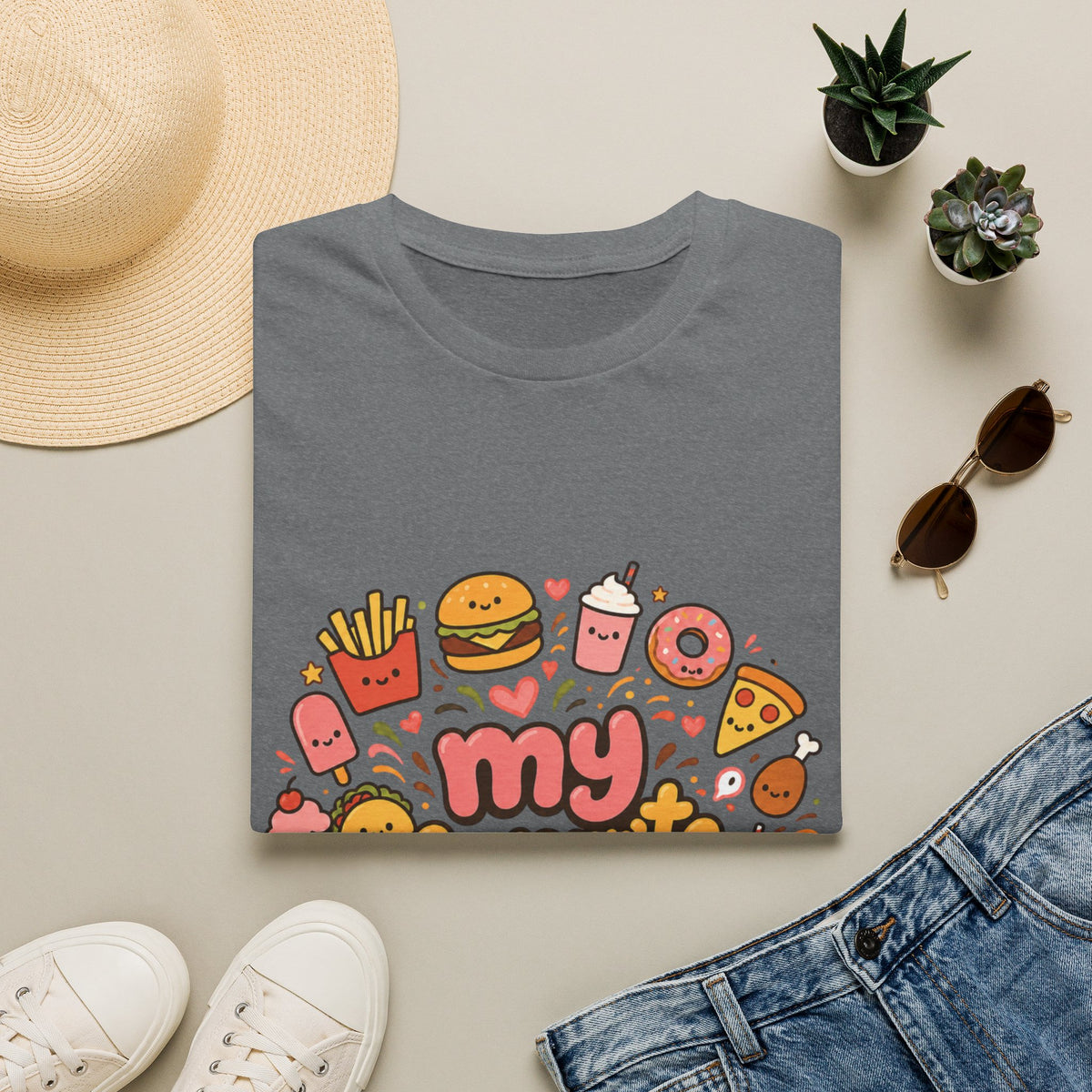 T-Shirt — "My Favourite Diet" Cute Junk Food Graphic Tee