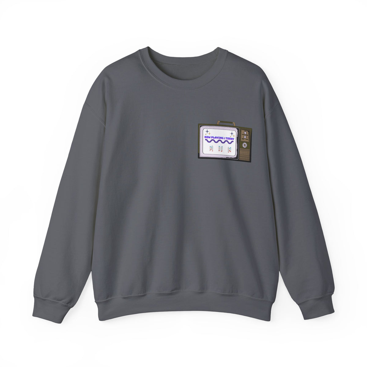 Viral Retro TV 'Now Playing Today' Crewneck Sweatshirt