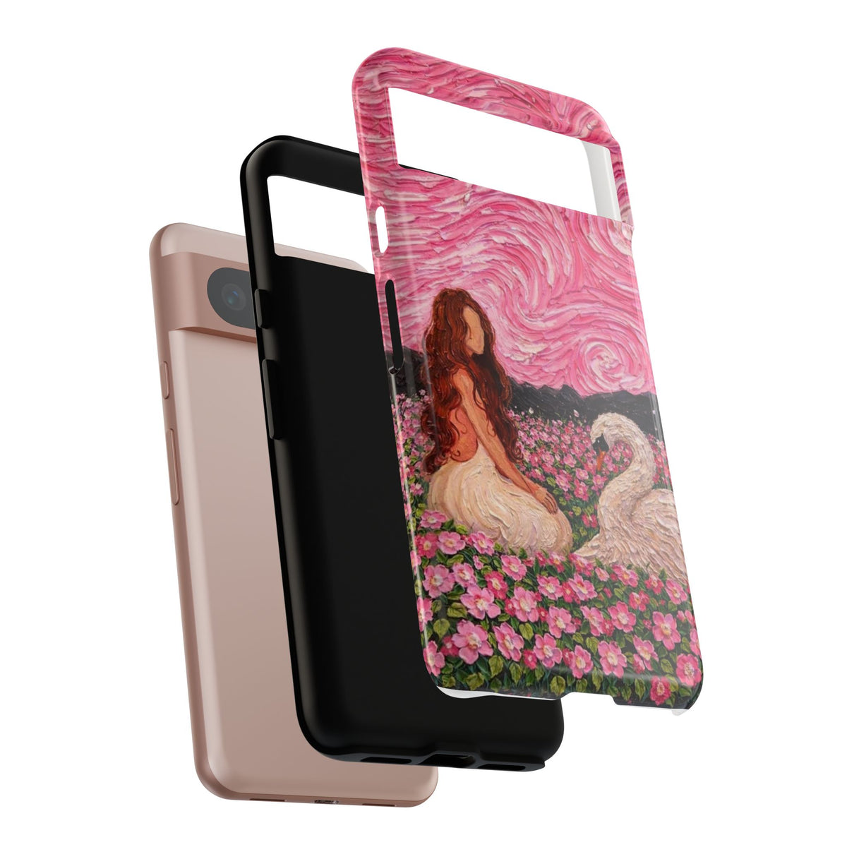 Serene Swan & Maiden Art Phone Case | Aesthetic Vintage Impressionist Tough Case