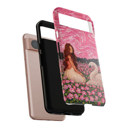 Serene Swan & Maiden Art Phone Case | Aesthetic Vintage Impressionist Tough Case