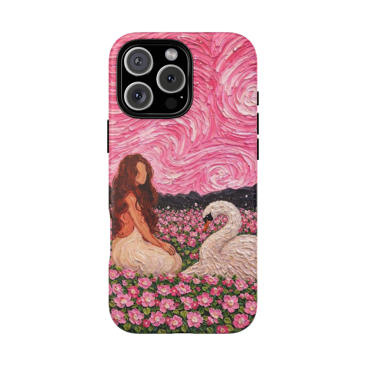 Serene Swan & Maiden Art Phone Case | Aesthetic Vintage Impressionist Tough Case