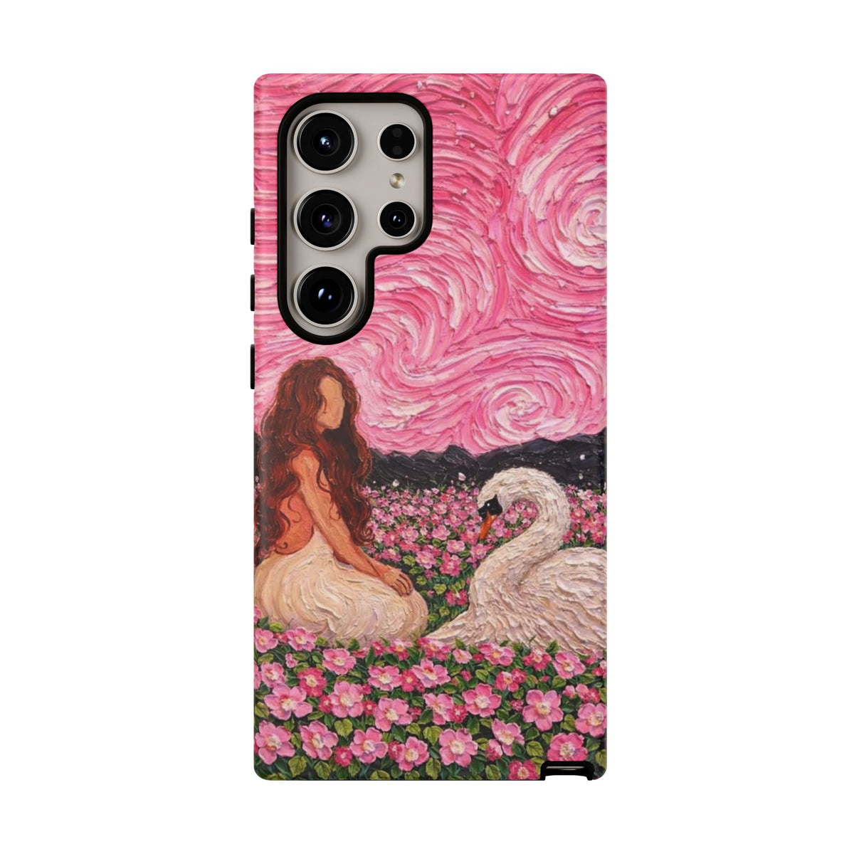 Serene Swan & Maiden Art Phone Case | Aesthetic Vintage Impressionist Tough Case