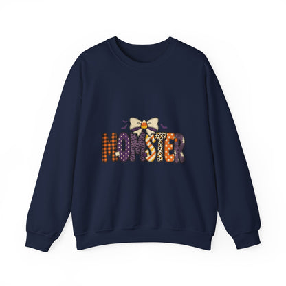 Momster Halloween Crewneck Sweatshirt | spooky mom, purple orange