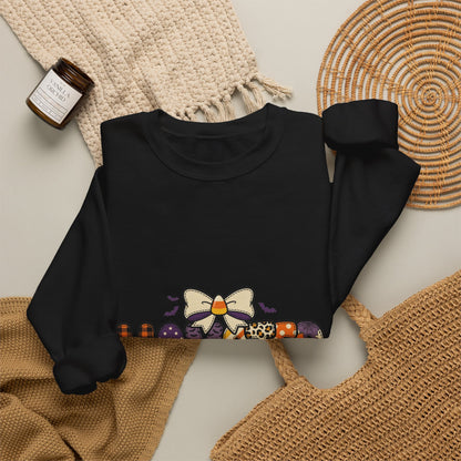 Momster Halloween Crewneck Sweatshirt | spooky mom, purple orange